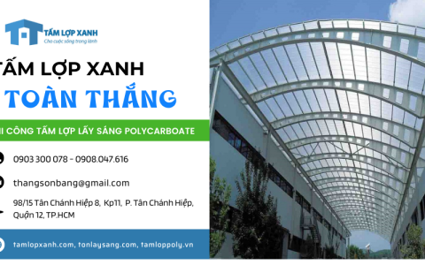 Thi công tấm lợp lấy sáng Polycarbonate